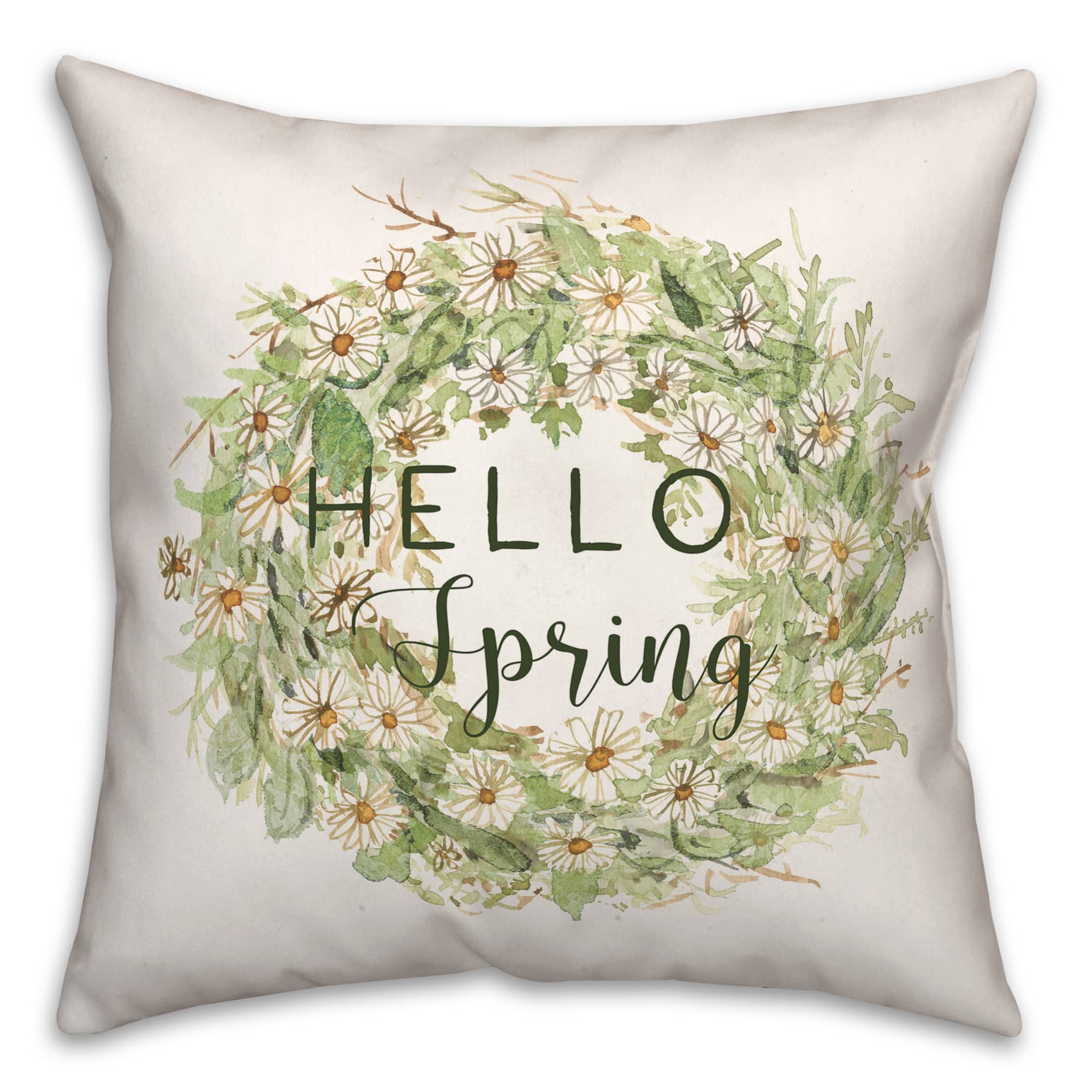Hello Spring Daisy 18" x 18" Throw Pillow